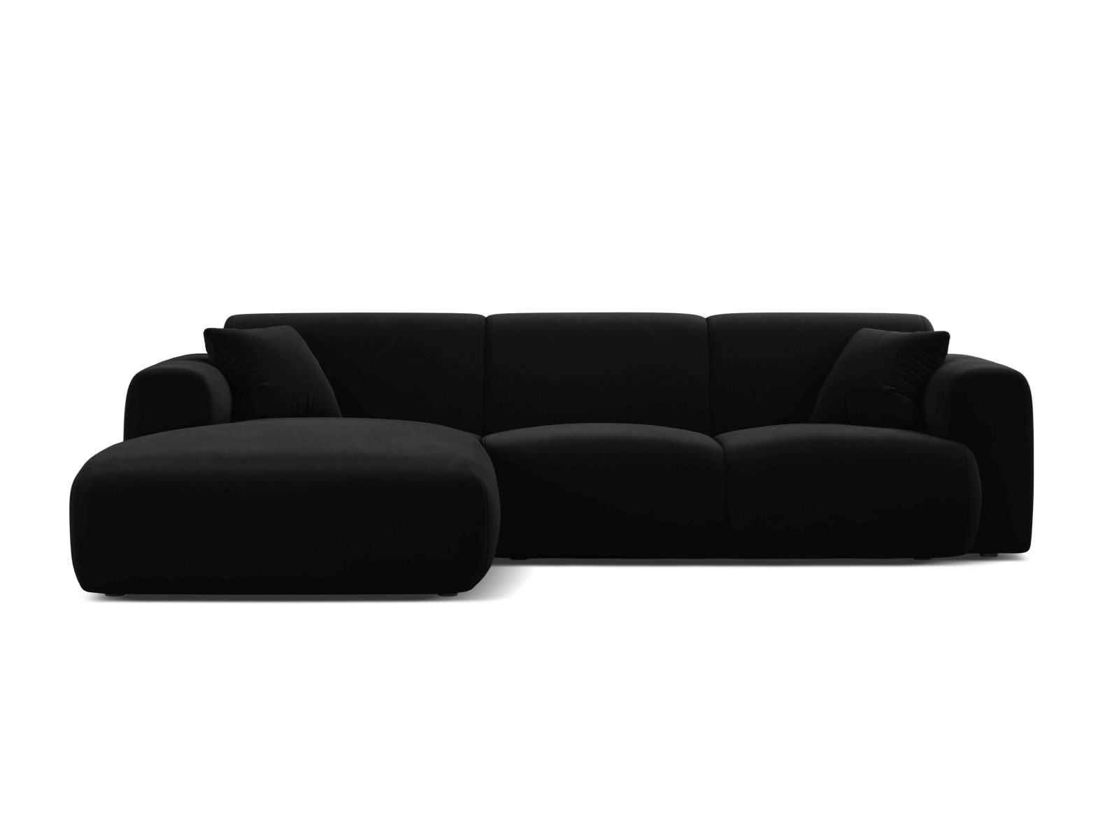 Velvet Left Corner Sofa, "Molino", 4 Seats, 255x170x72