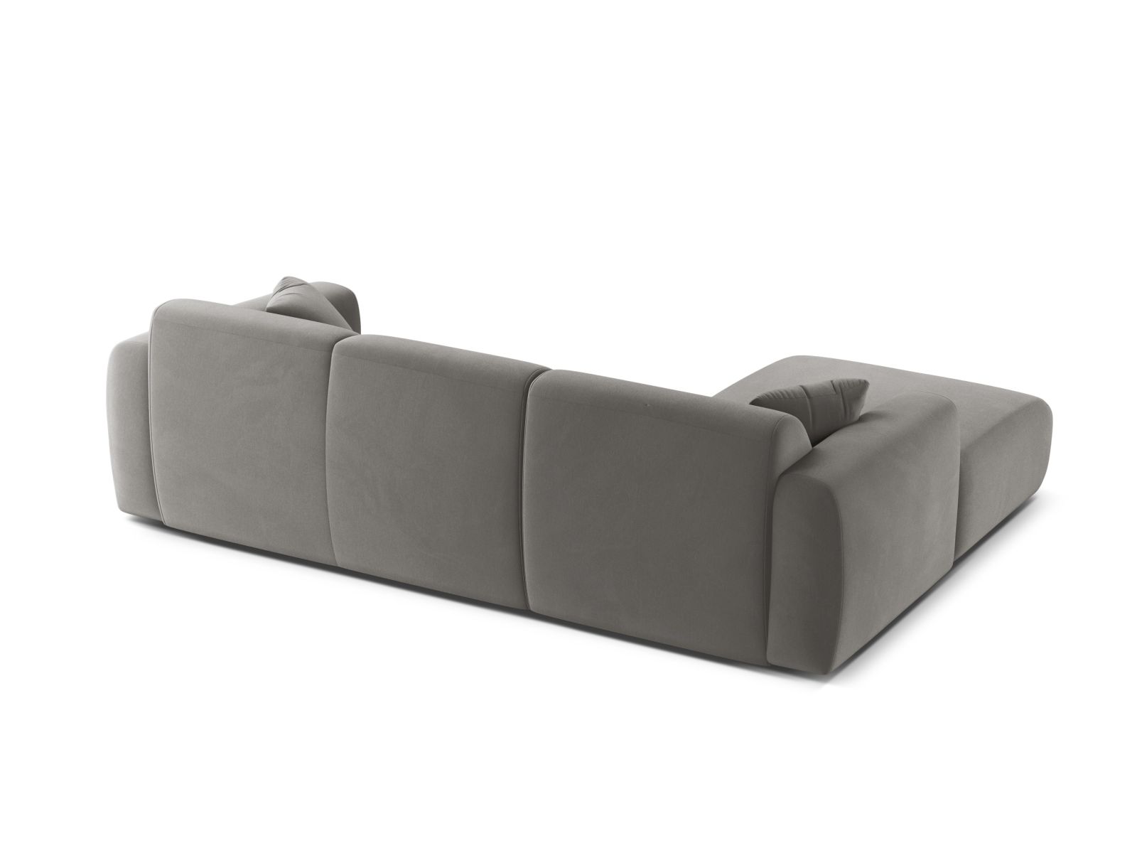 Velvet Left Corner Sofa, "Molino", 4 Seats, 255x170x72