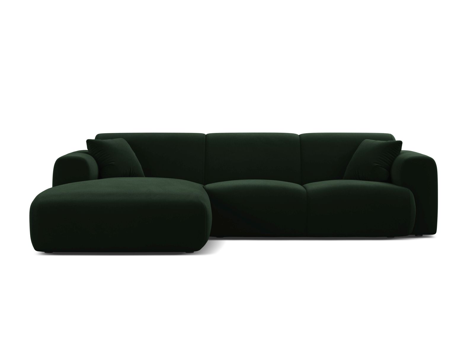 Velvet Left Corner Sofa, "Molino", 4 Seats, 255x170x72