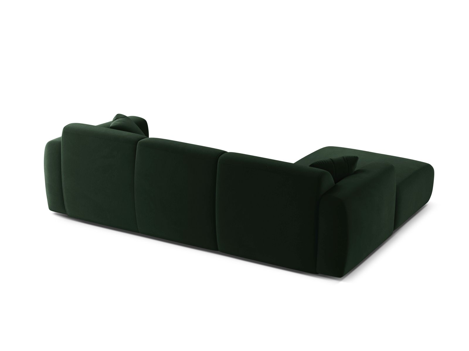 Velvet Left Corner Sofa, "Molino", 4 Seats, 255x170x72