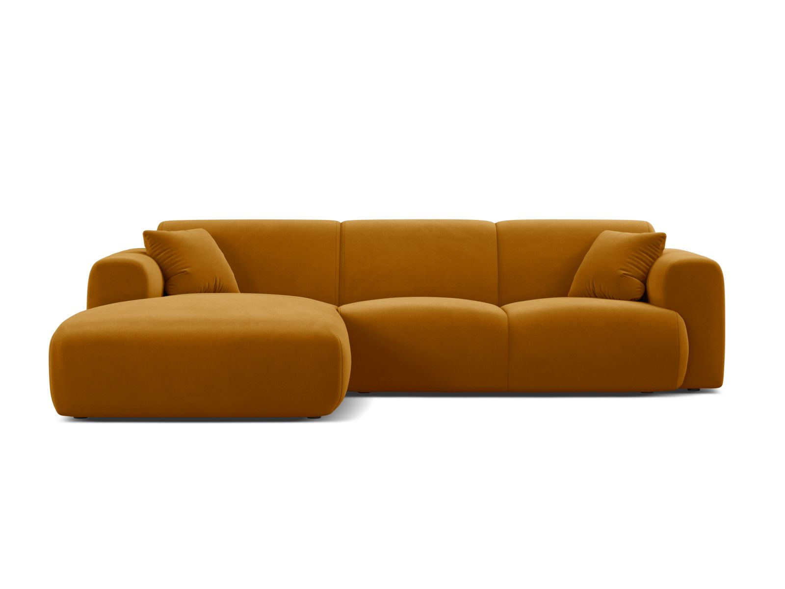 Velvet Left Corner Sofa, "Molino", 4 Seats, 255x170x72