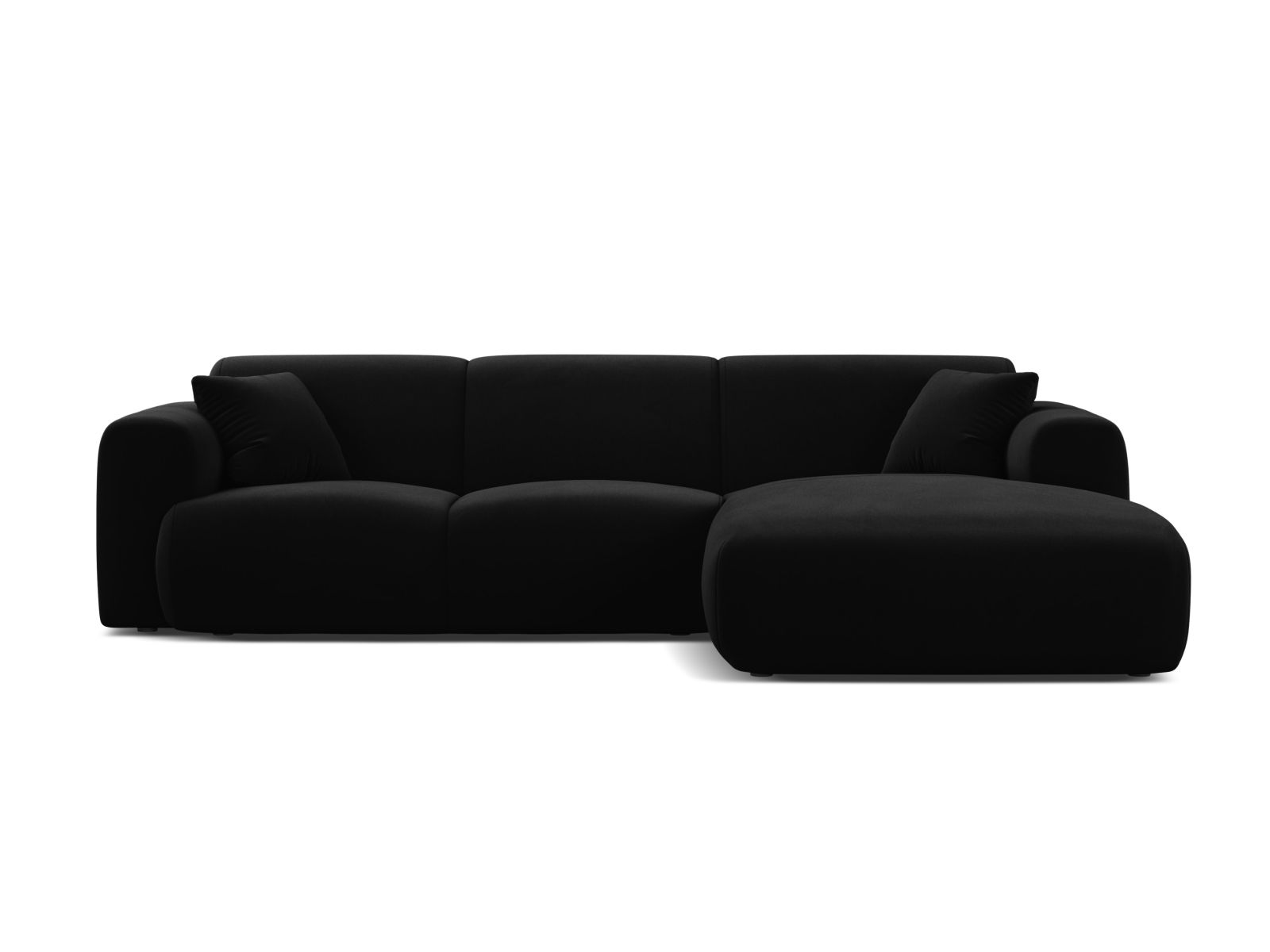 Velvet Right Corner Sofa, "Molino", 4 Seats, 255x170x72