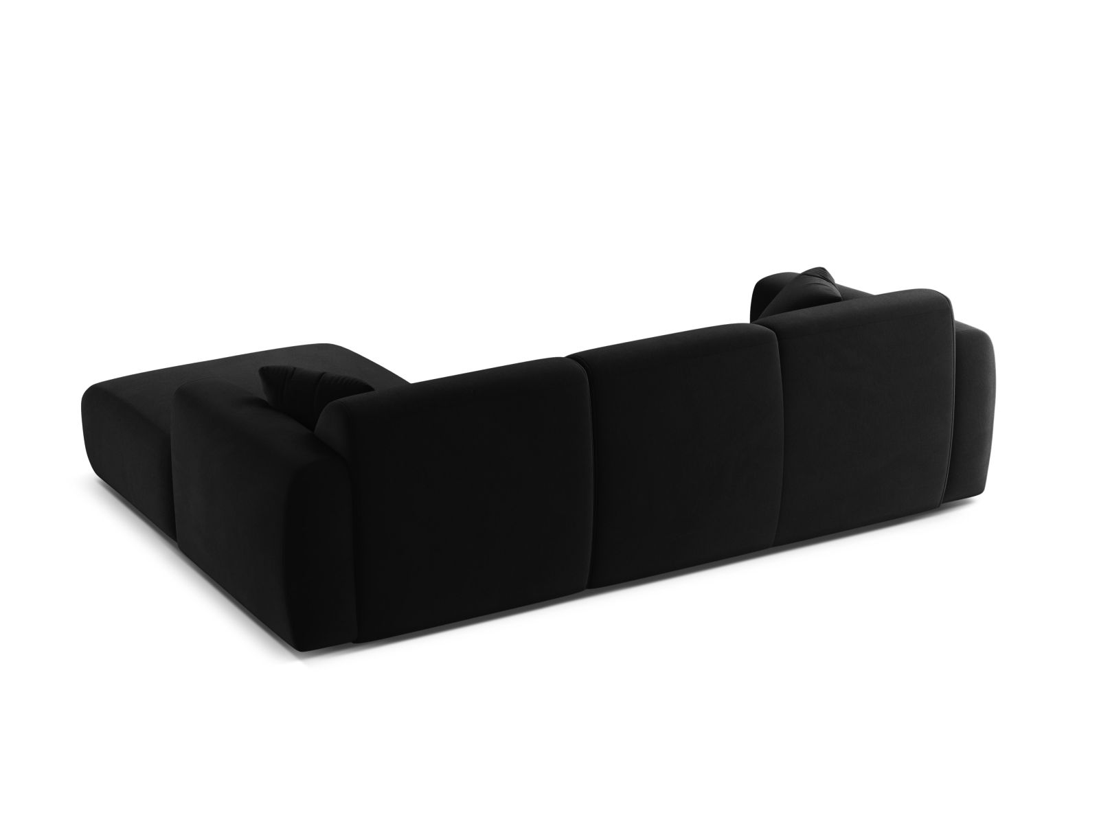Velvet Right Corner Sofa, "Molino", 4 Seats, 255x170x72