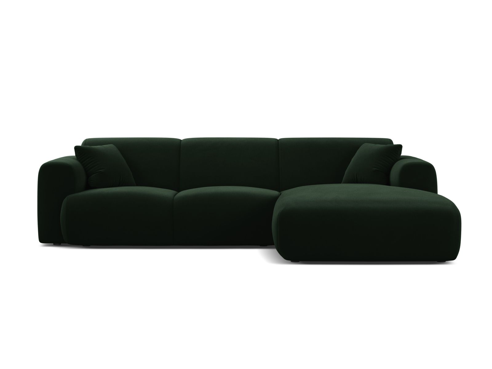 Velvet Right Corner Sofa, "Molino", 4 Seats, 255x170x72