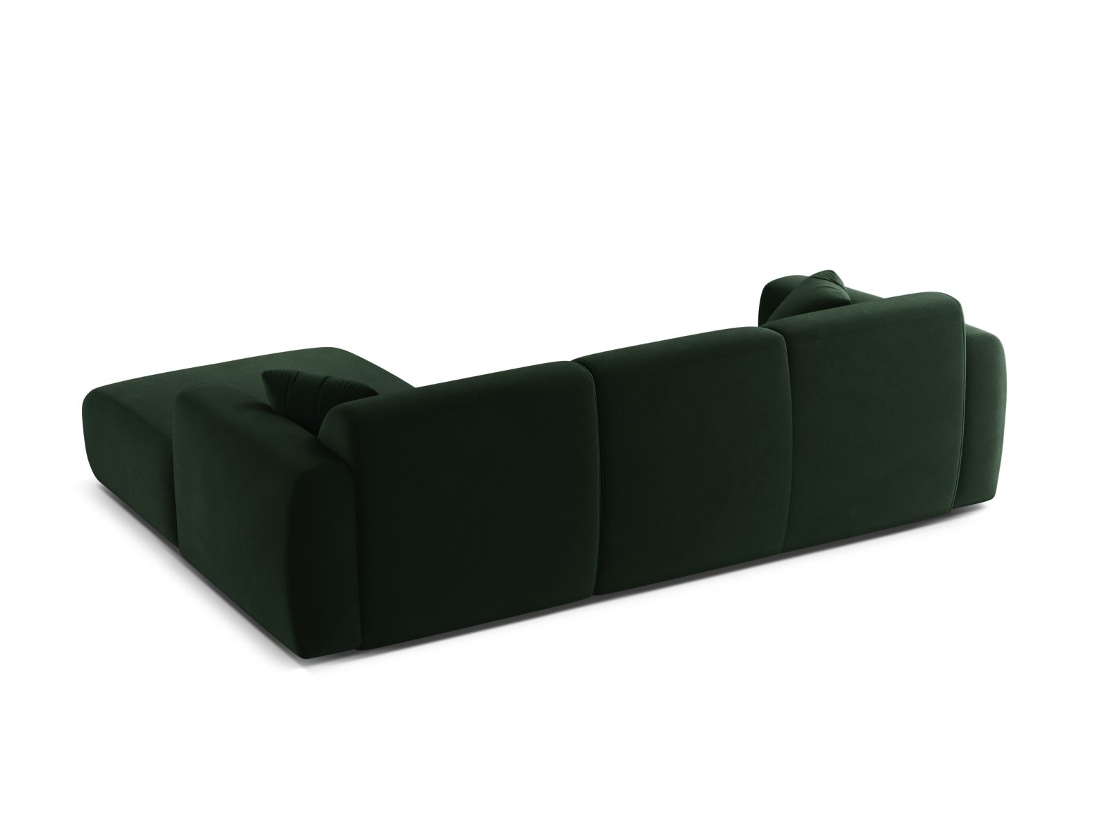 Velvet Right Corner Sofa, "Molino", 4 Seats, 255x170x72