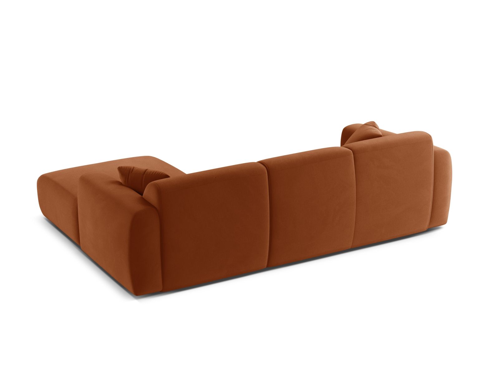 Velvet Right Corner Sofa, "Molino", 4 Seats, 255x170x72