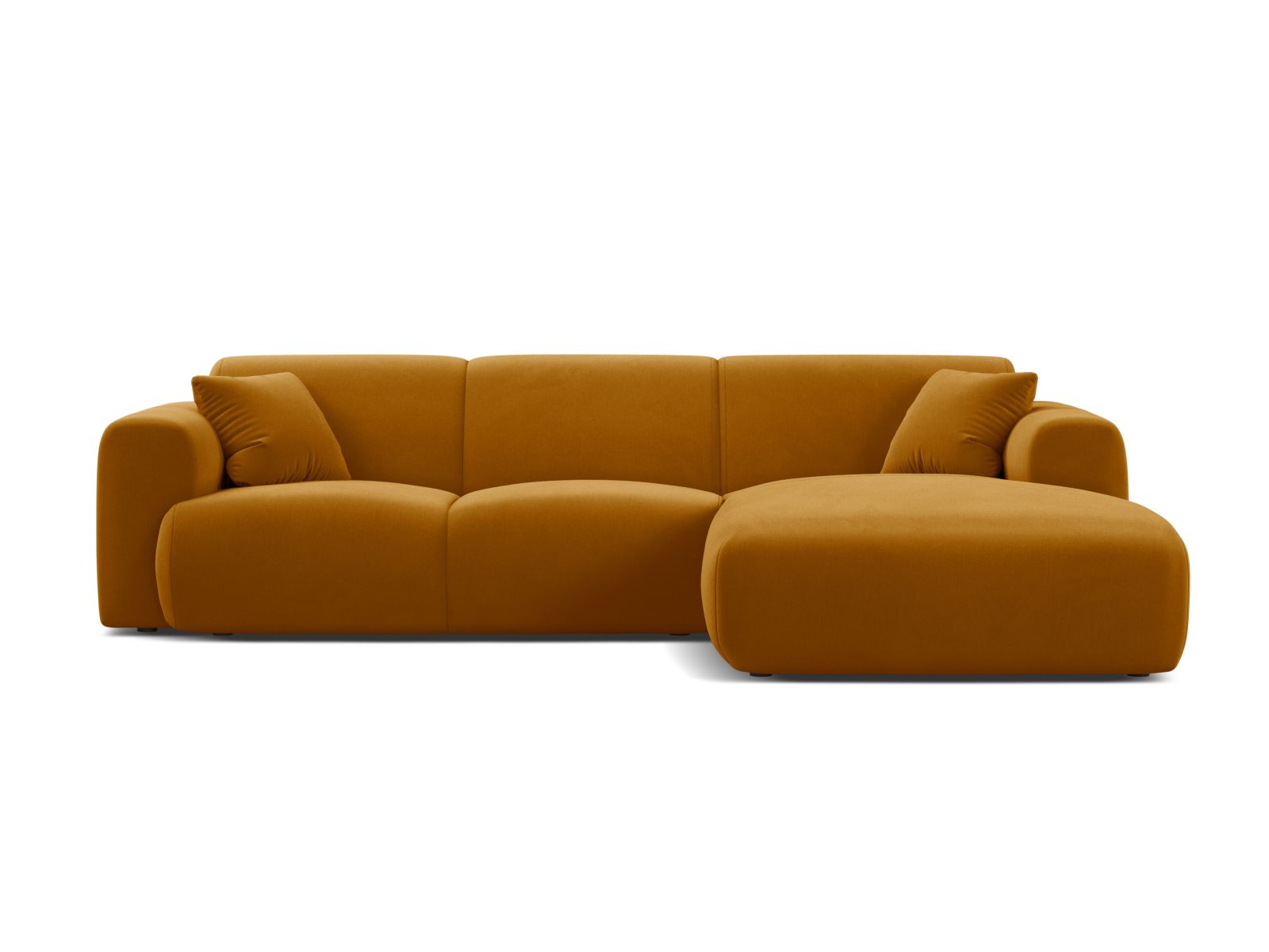Velvet Right Corner Sofa, "Molino", 4 Seats, 255x170x72