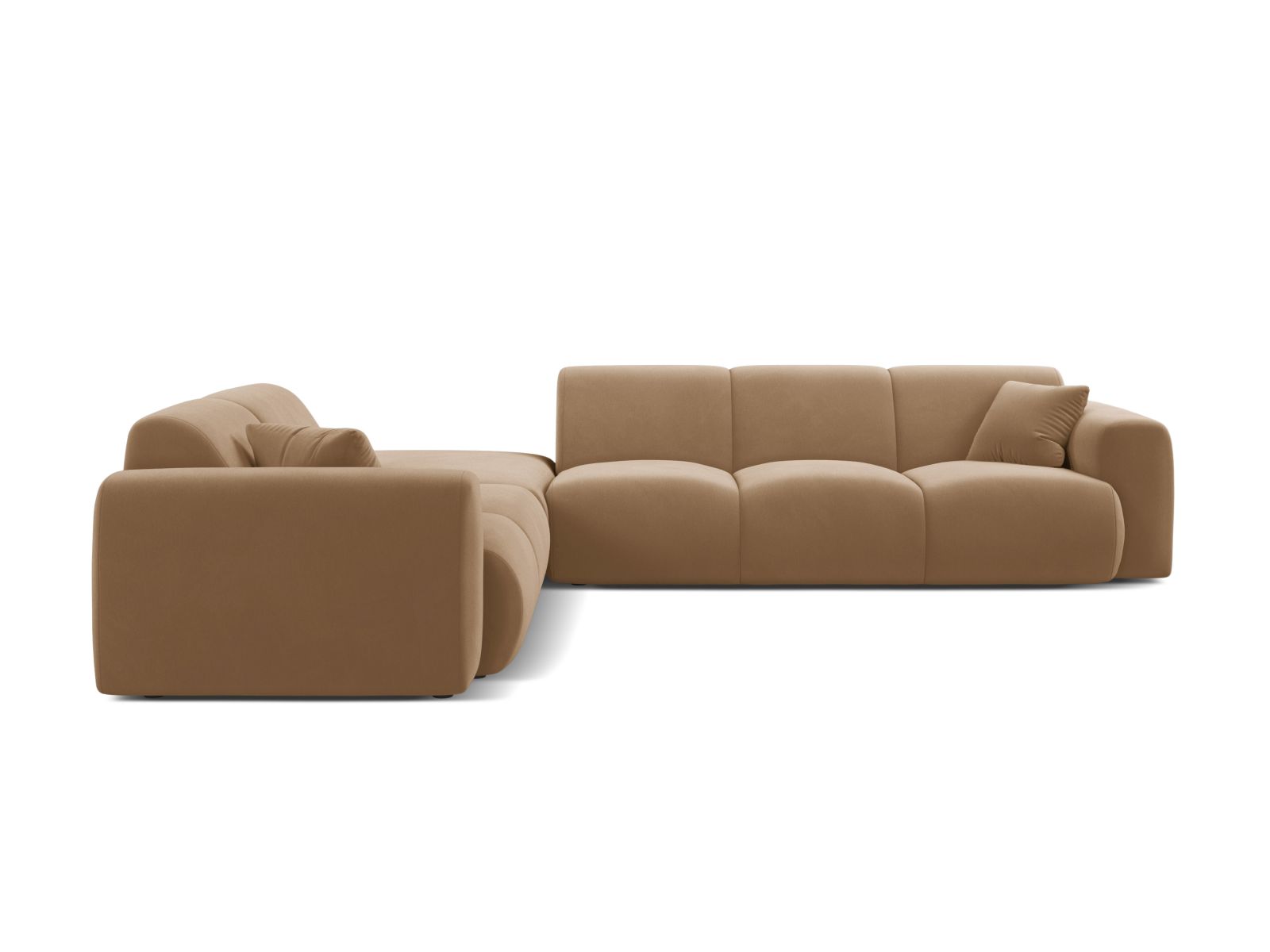 Velvet Left Corner Sofa, "Molino", 6 Seats, 315x250x72