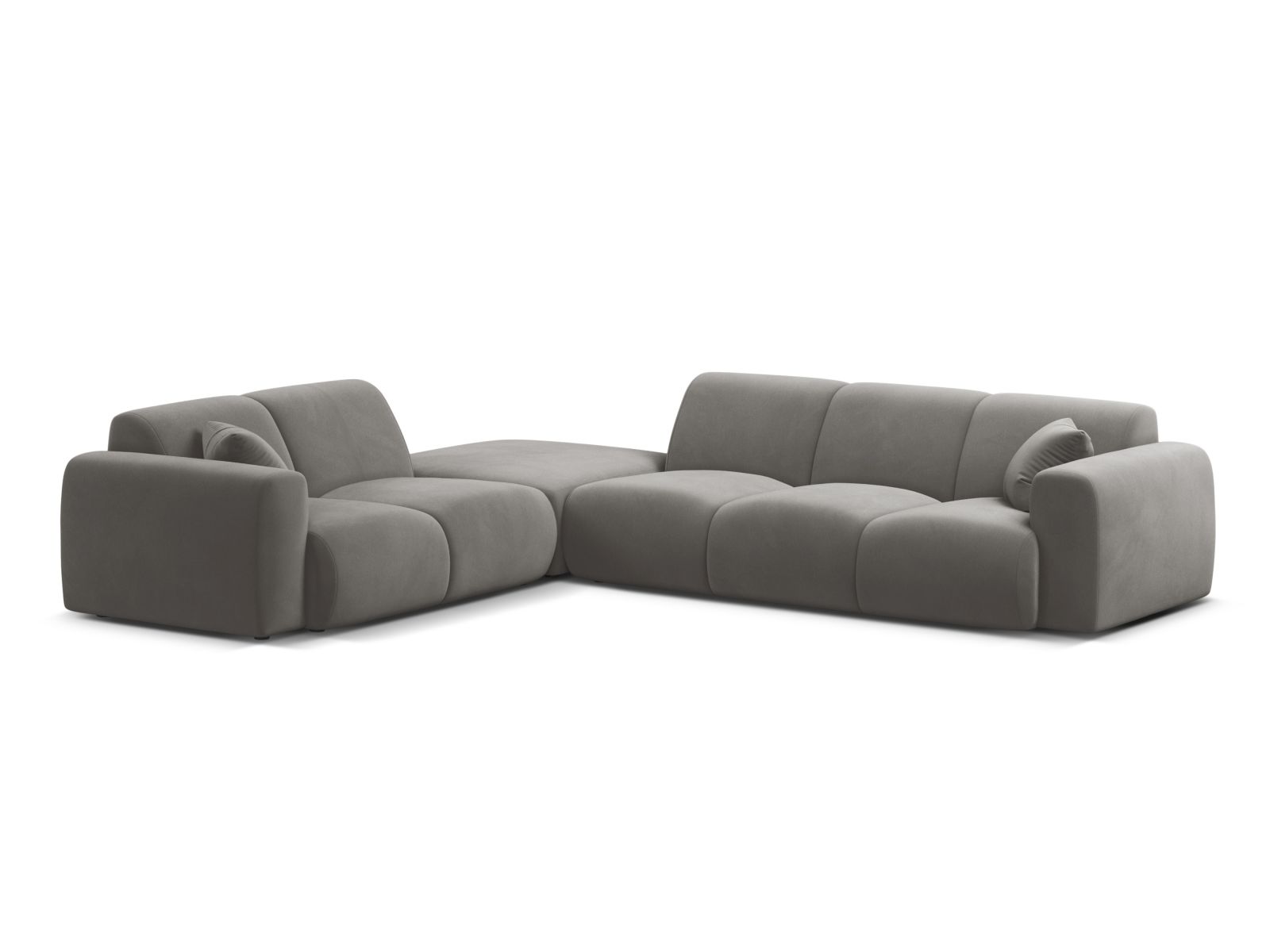 Velvet Left Corner Sofa, "Molino", 6 Seats, 315x250x72