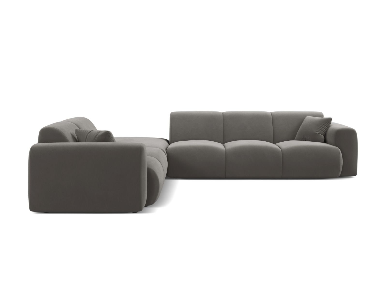 Velvet Left Corner Sofa, "Molino", 6 Seats, 315x250x72