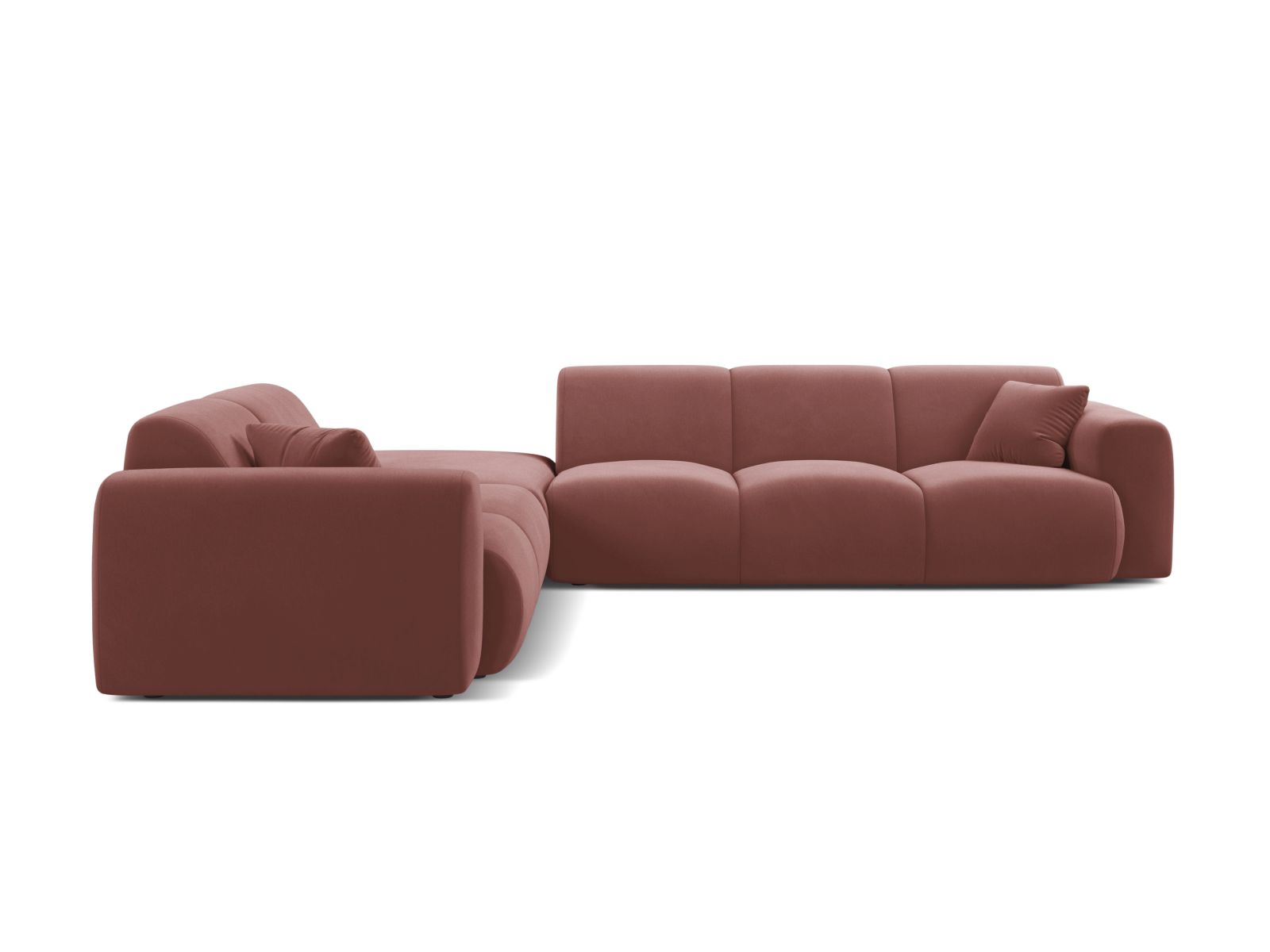 Velvet Left Corner Sofa, "Molino", 6 Seats, 315x250x72