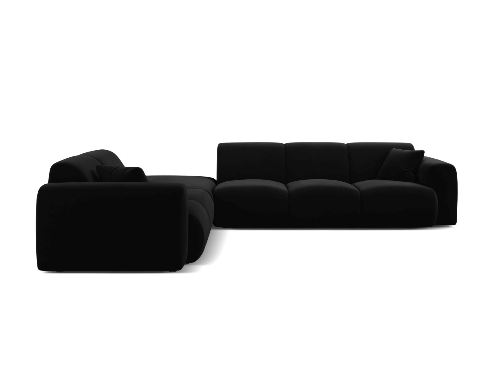 Velvet Left Corner Sofa, "Molino", 6 Seats, 315x250x72
