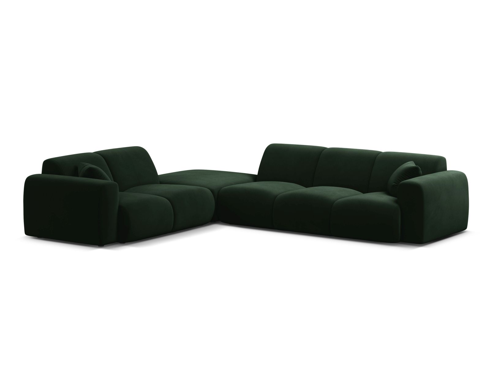 Velvet Left Corner Sofa, "Molino", 6 Seats, 315x250x72