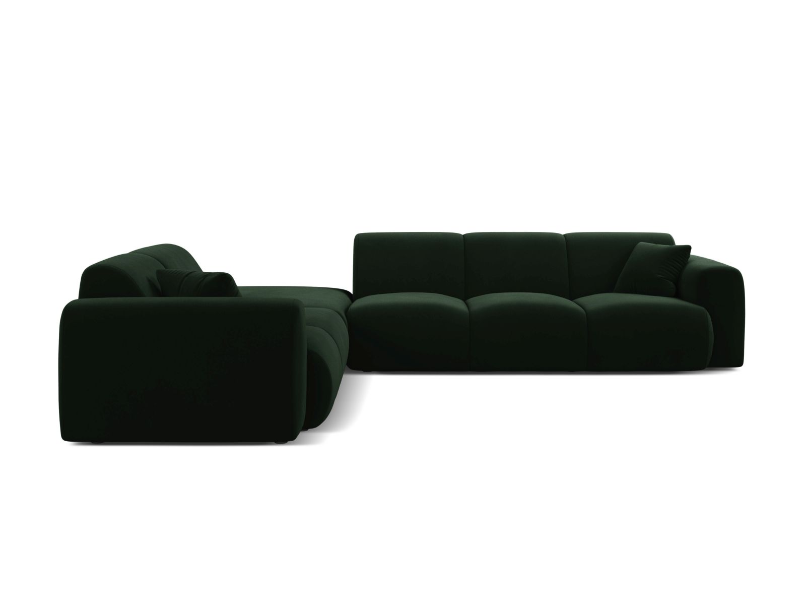Velvet Left Corner Sofa, "Molino", 6 Seats, 315x250x72