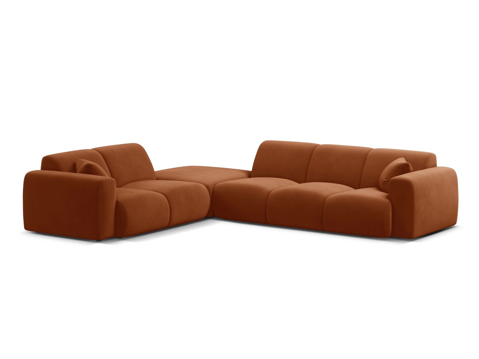 Velvet Left Corner Sofa, "Molino", 6 Seats, 315x250x72