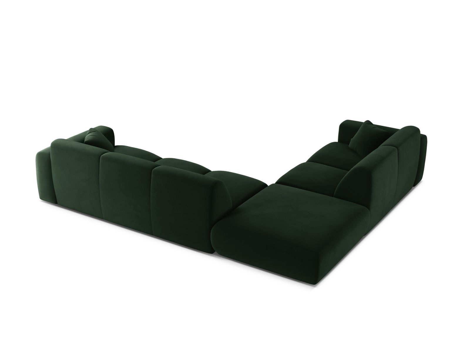 Velvet Left Corner Sofa, "Molino", 6 Seats, 315x250x72