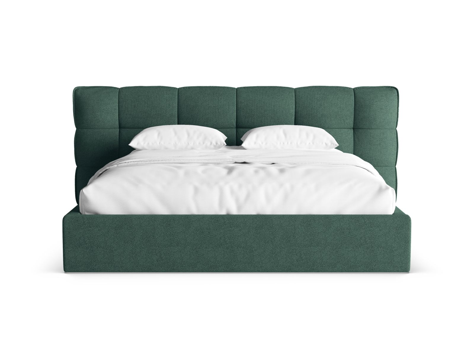 Boucle Storage Bed with Headboard, "Eric", 230x225x104