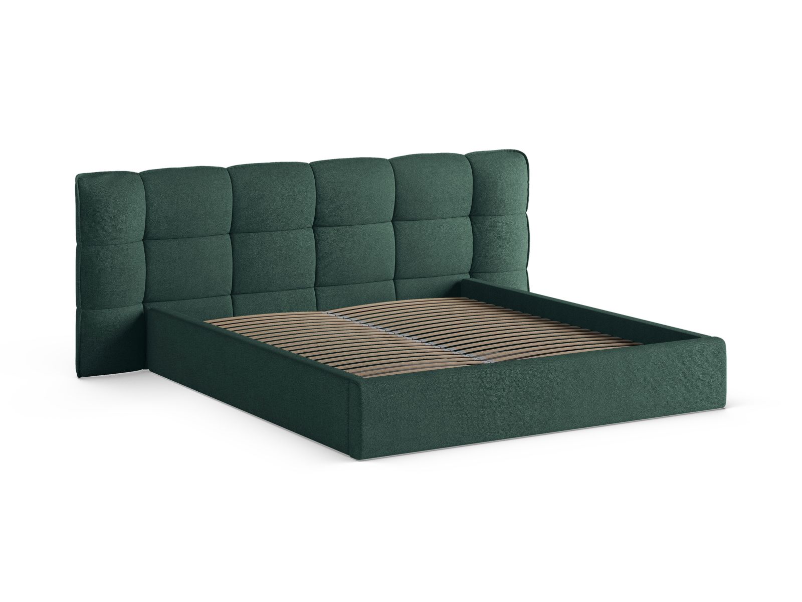Boucle Storage Bed with Headboard, "Eric", 230x225x104