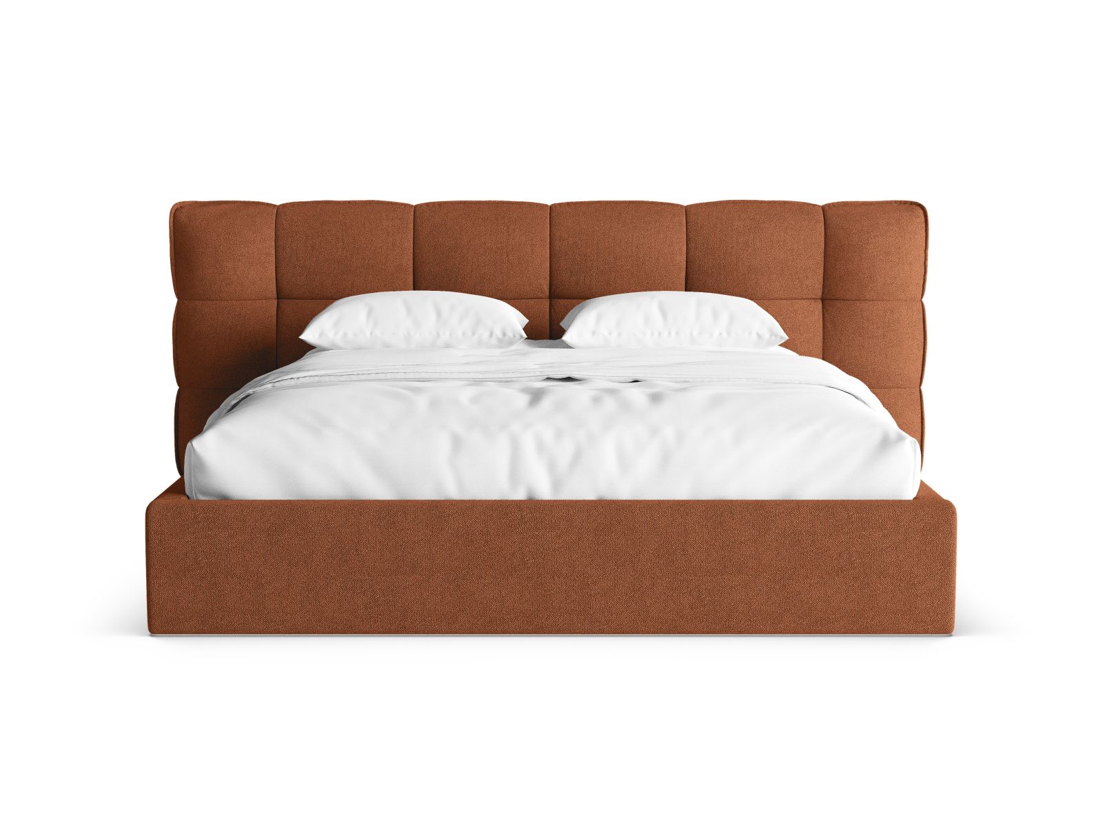Boucle Storage Bed with Headboard, "Eric", 230x225x104