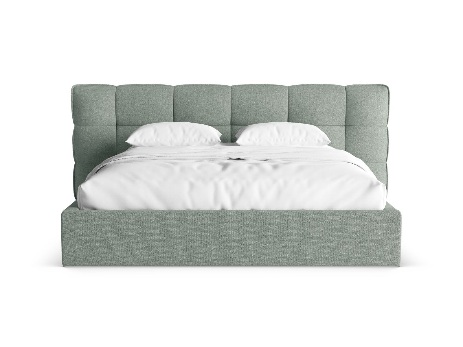 Boucle Storage Bed with Headboard, "Eric", 230x225x104