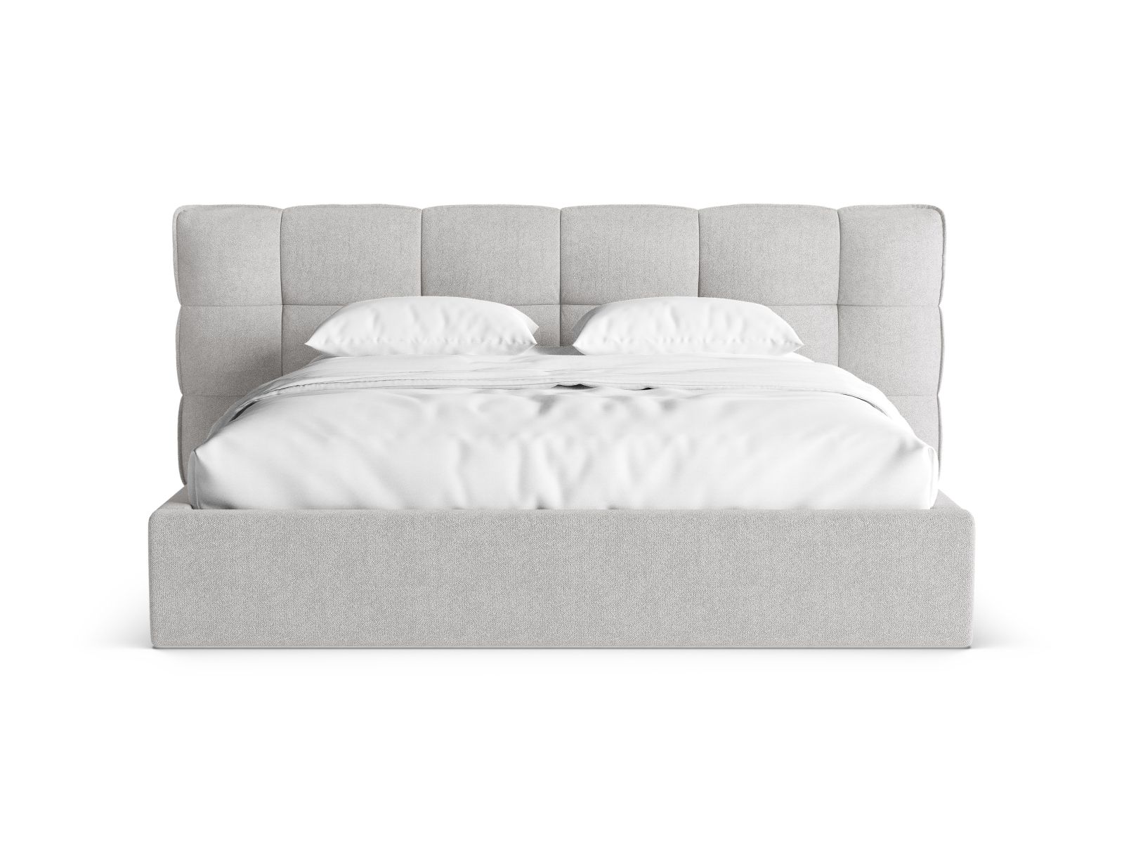 Boucle Storage Bed with Headboard, "Eric", 230x225x104