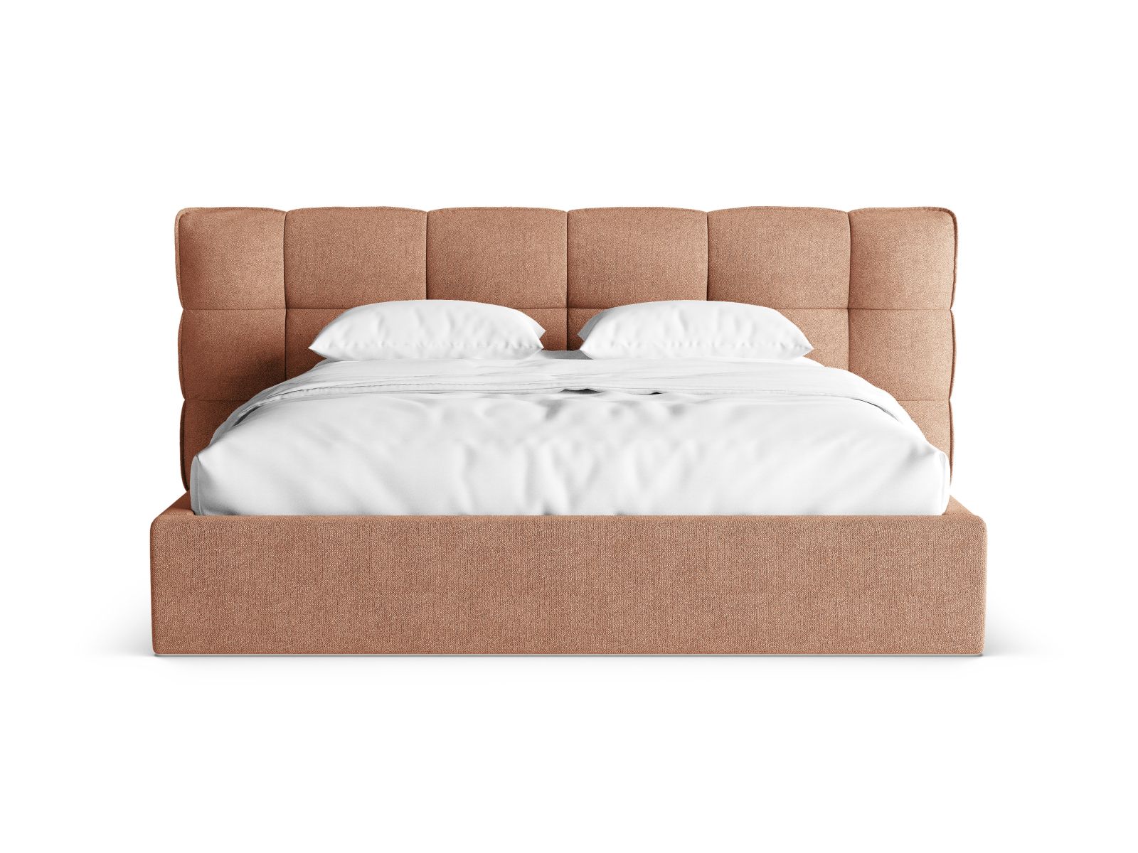 Boucle Storage Bed with Headboard, "Eric", 250x225x104