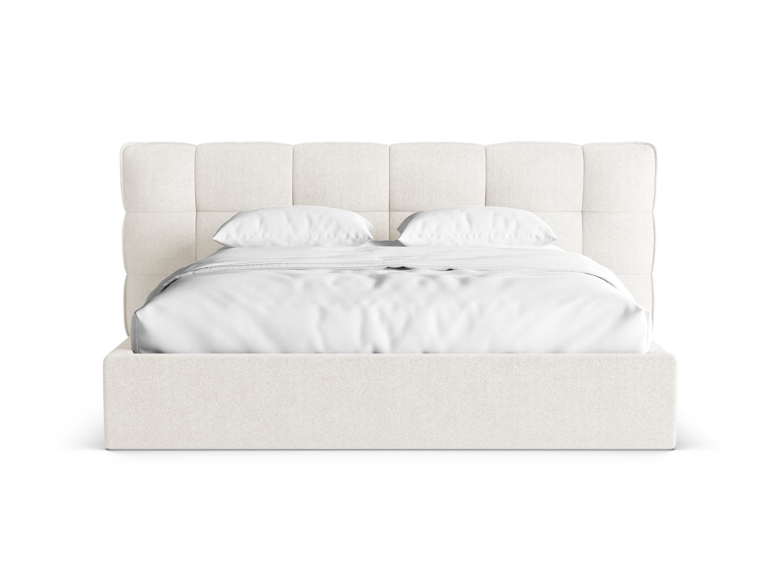 Boucle Storage Bed with Headboard, "Eric", 250x225x104