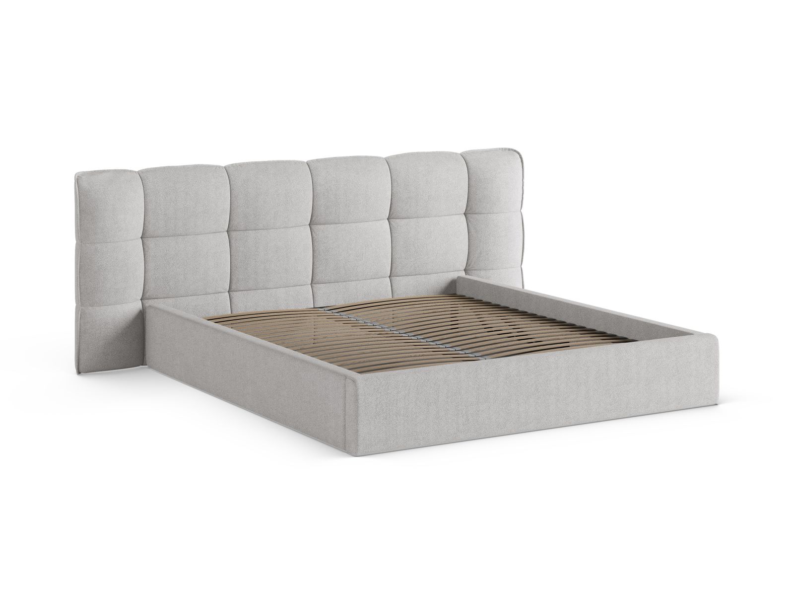 Boucle Storage Bed with Headboard, "Eric", 270x225x104