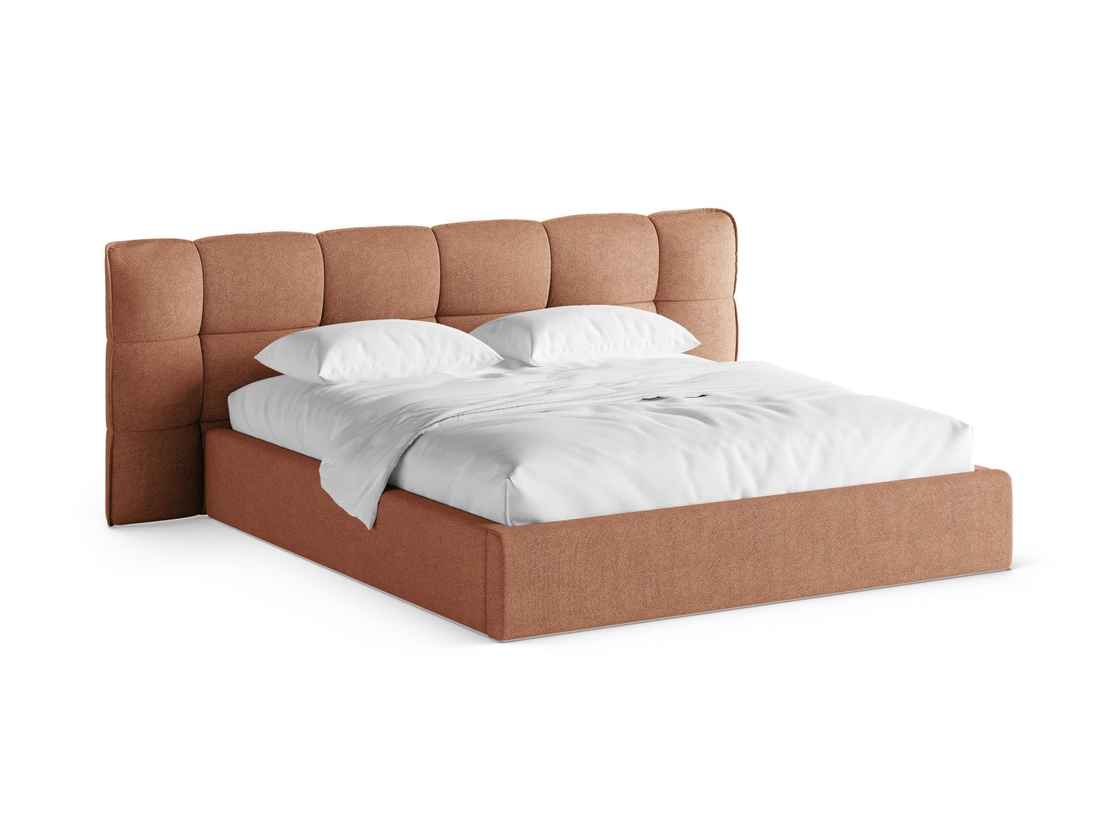 Boucle Storage Bed with Headboard, "Eric", 290x225x104