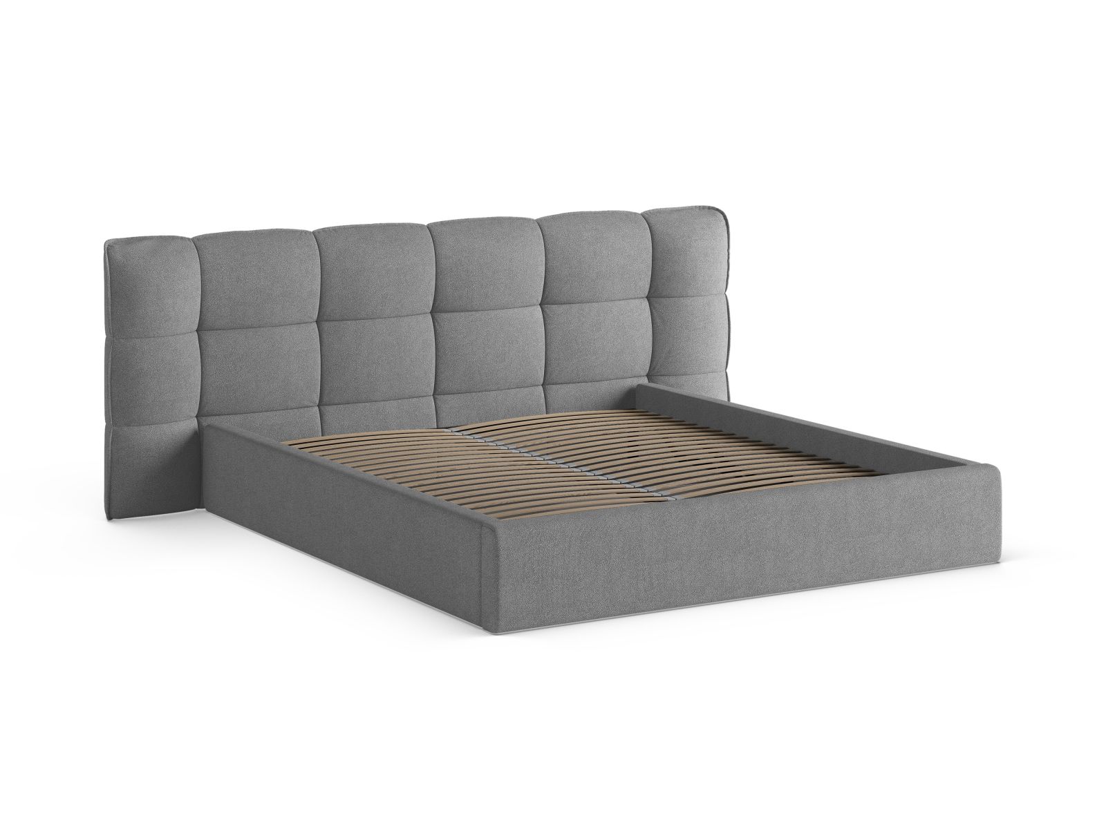 Boucle Storage Bed with Headboard, "Eric", 290x225x104