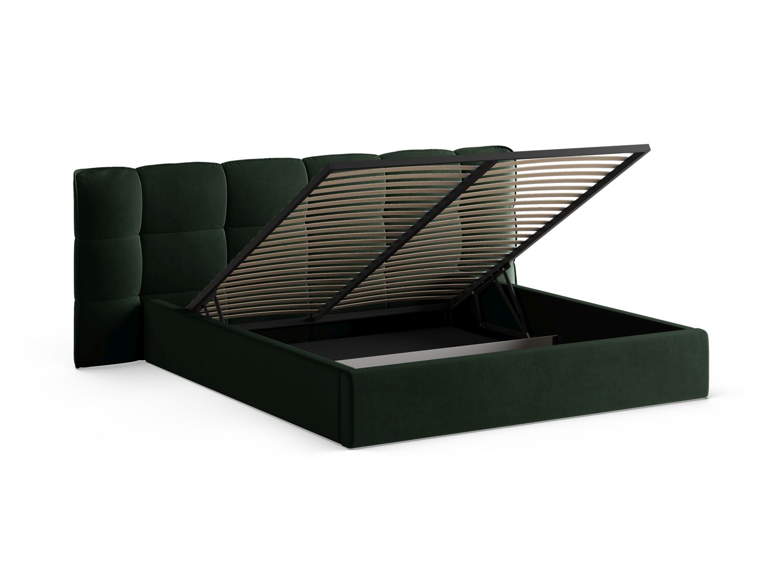 Velvet Storage Bed With Headboard, "Eric", 230x225x104