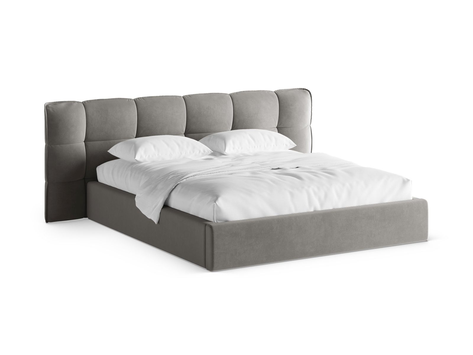 Velvet Storage Bed With Headboard, "Eric", 230x225x104