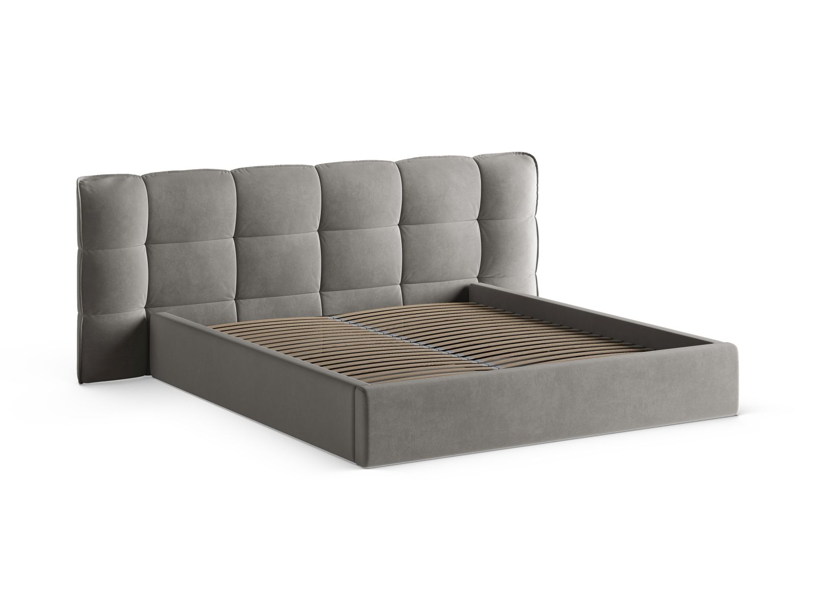 Velvet Storage Bed With Headboard, "Eric", 230x225x104