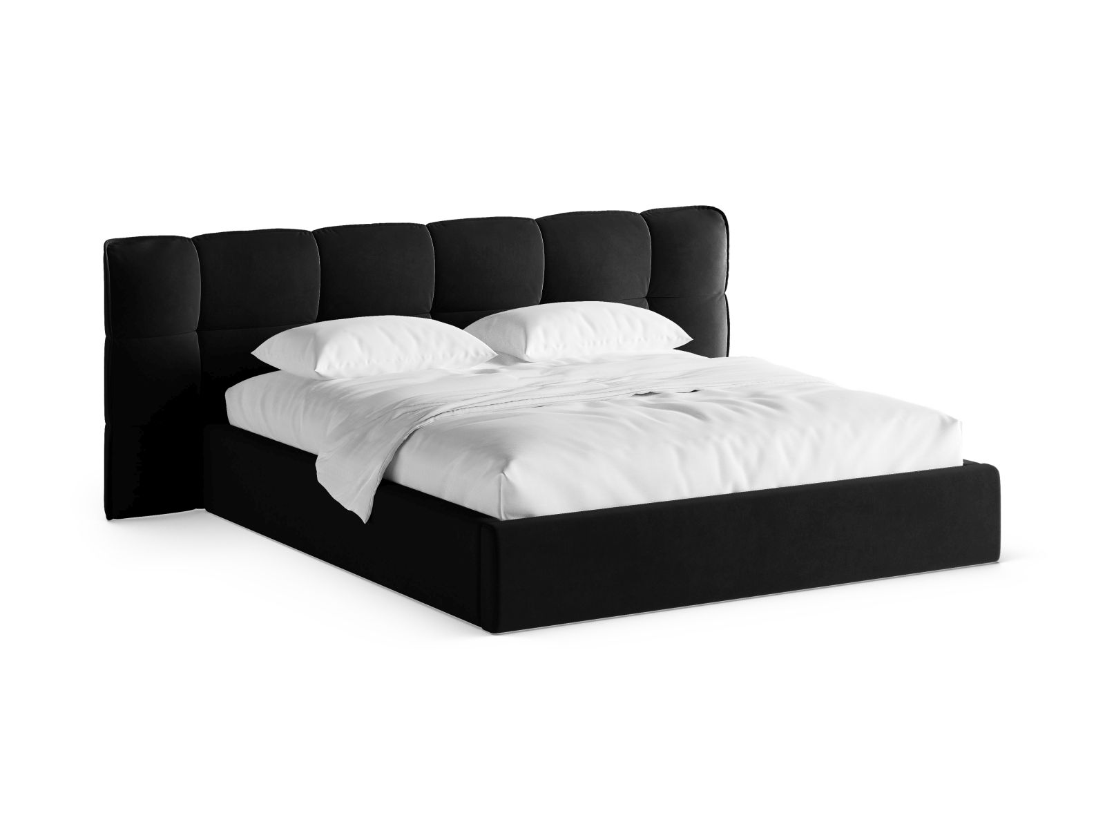 Velvet Storage Bed With Headboard, "Eric", 230x225x104