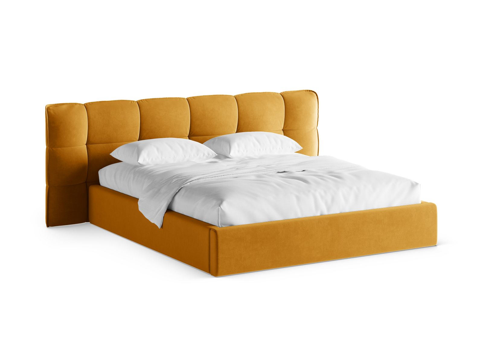 Velvet Storage Bed With Headboard, "Eric", 230x225x104
