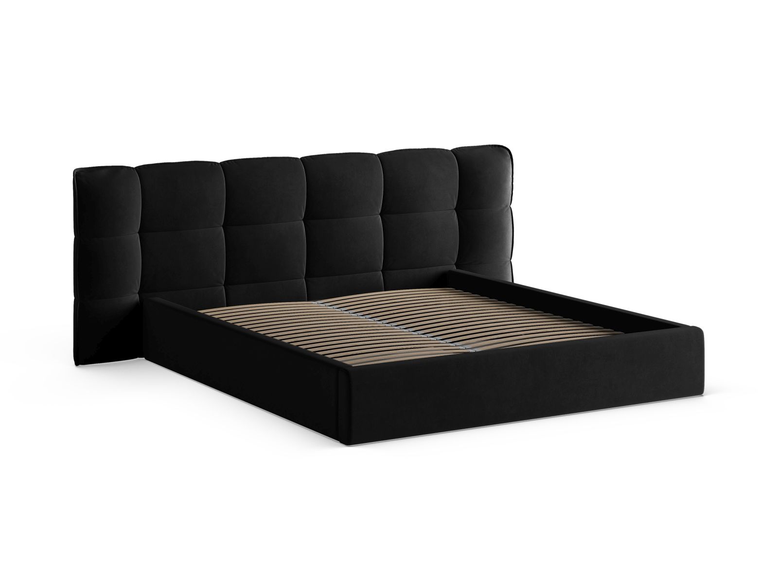 Velvet Storage Bed With Headboard, "Eric", 230x225x104