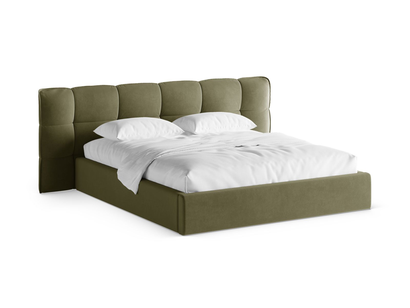 Velvet Storage Bed With Headboard, "Eric", 230x225x104