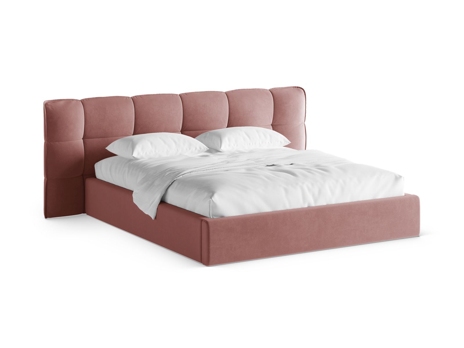 Velvet Storage Bed With Headboard, "Eric", 230x225x104