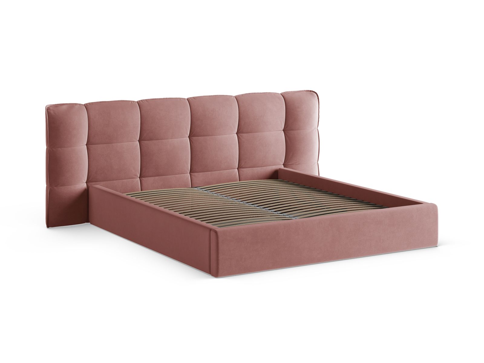 Velvet Storage Bed With Headboard, "Eric", 230x225x104
