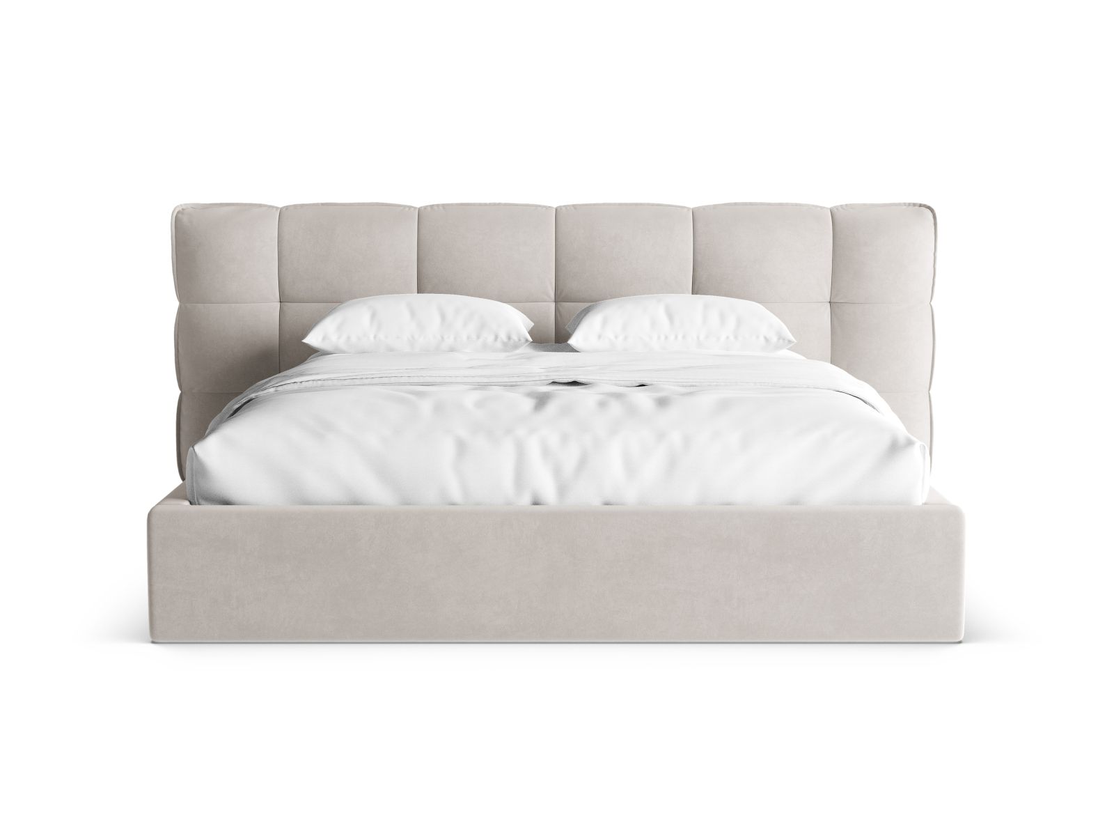 Velvet Storage Bed With Headboard, "Eric", 250x225x104