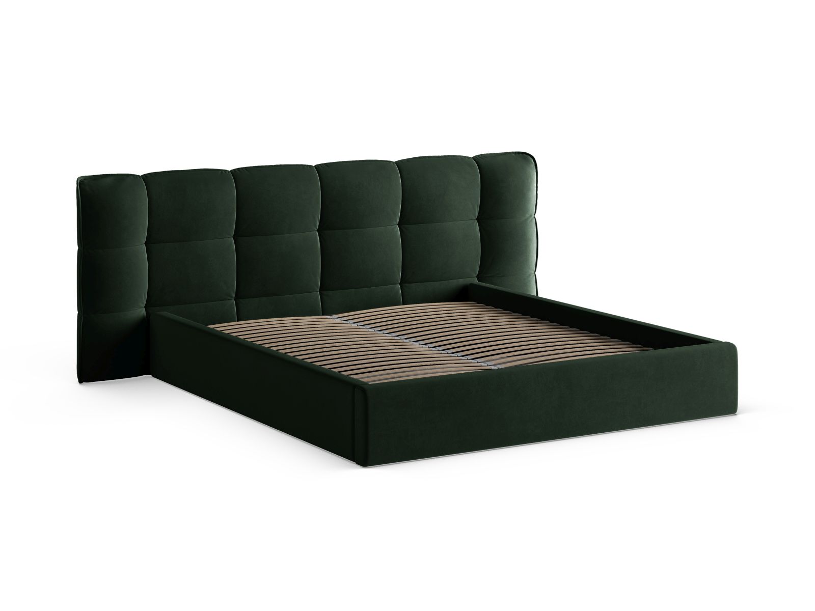 Velvet Storage Bed With Headboard, "Eric", 250x225x104