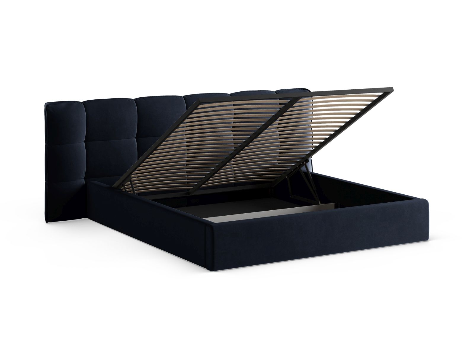 Velvet Storage Bed With Headboard, "Eric", 250x225x104