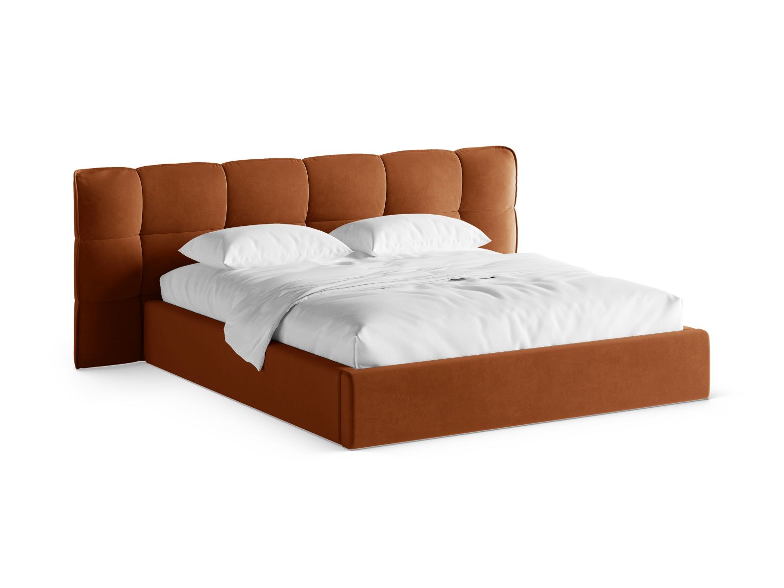 Velvet Storage Bed With Headboard, "Eric", 250x225x104