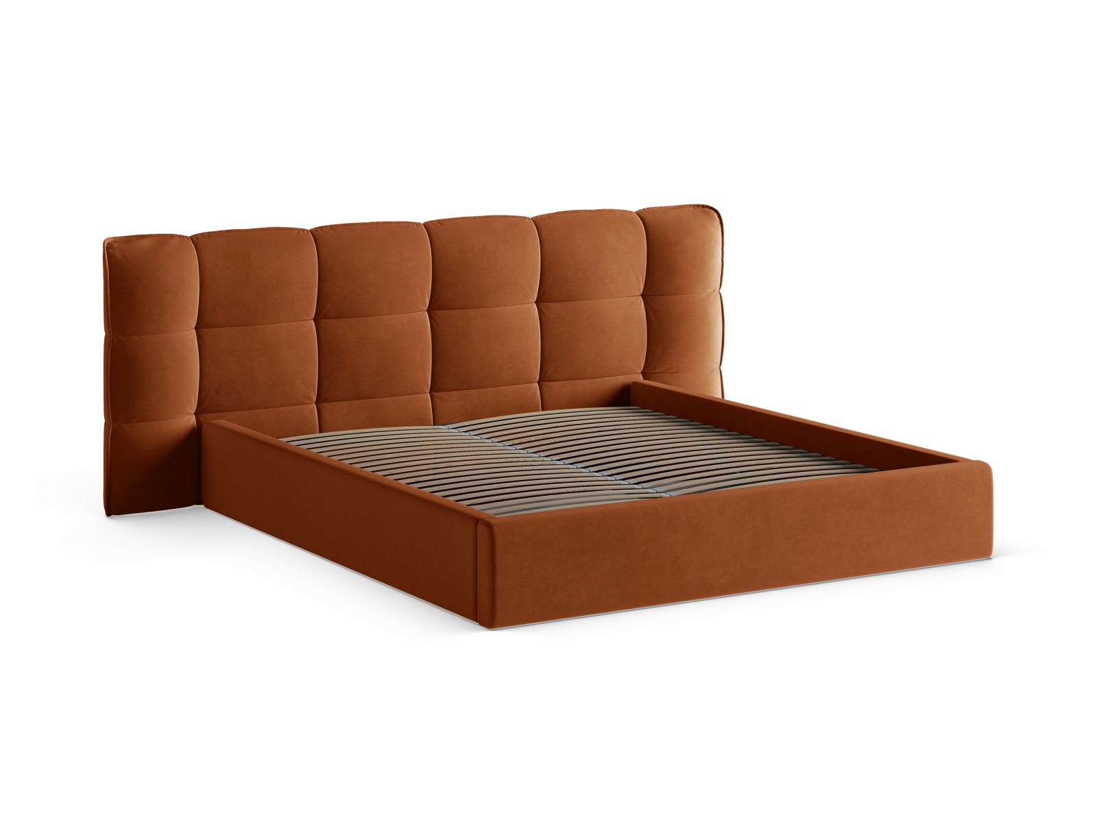 Velvet Storage Bed With Headboard, "Eric", 250x225x104