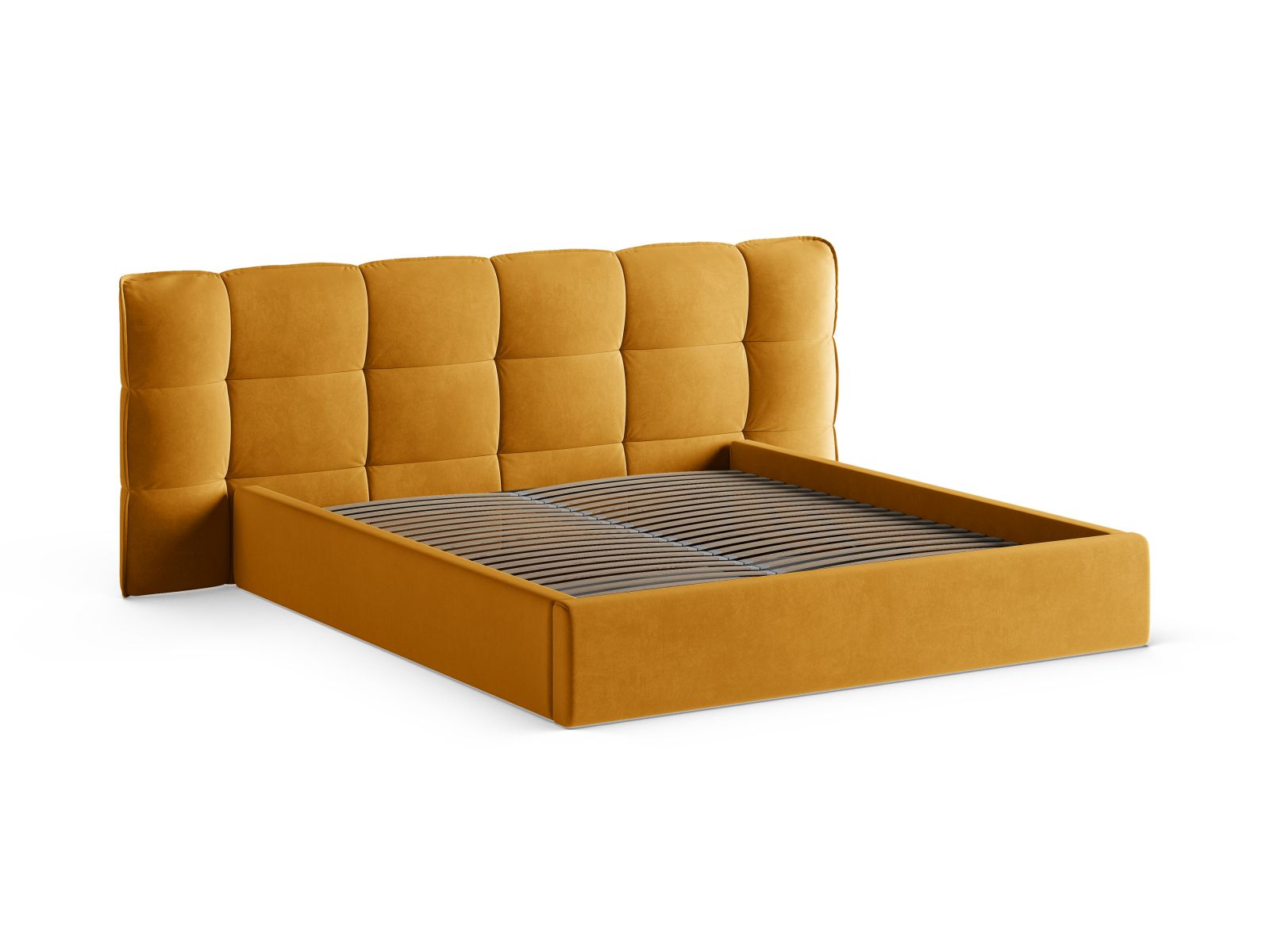 Velvet Storage Bed With Headboard, "Eric", 250x225x104