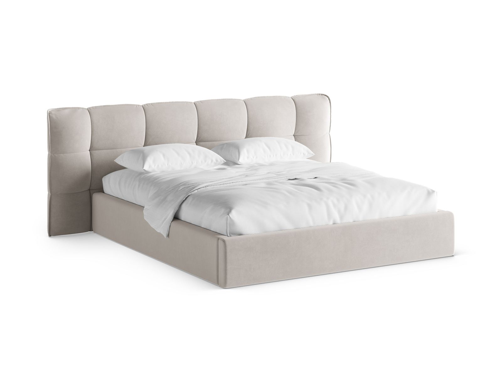 Velvet Storage Bed With Headboard, "Eric", 270x225x104