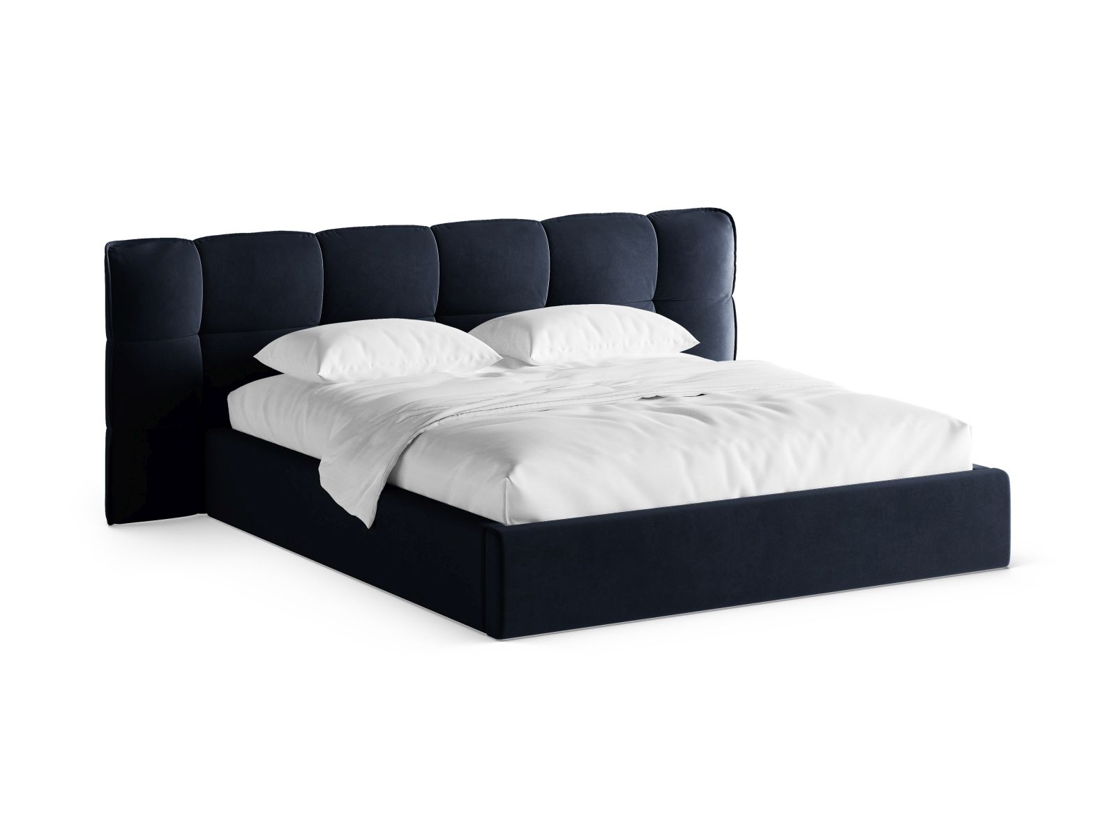 Velvet Storage Bed With Headboard, "Eric", 270x225x104