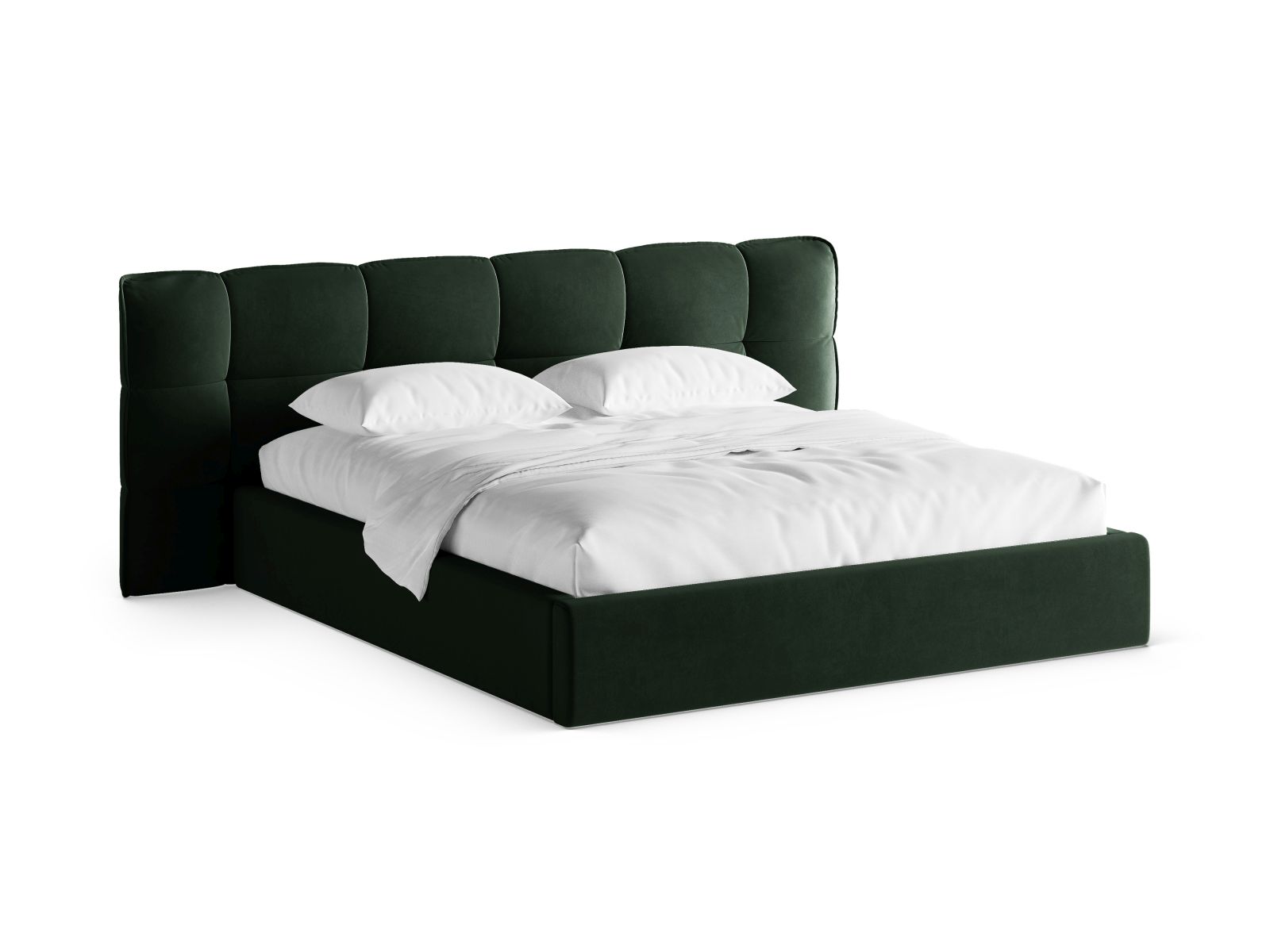 Velvet Storage Bed With Headboard, "Eric", 290x225x104