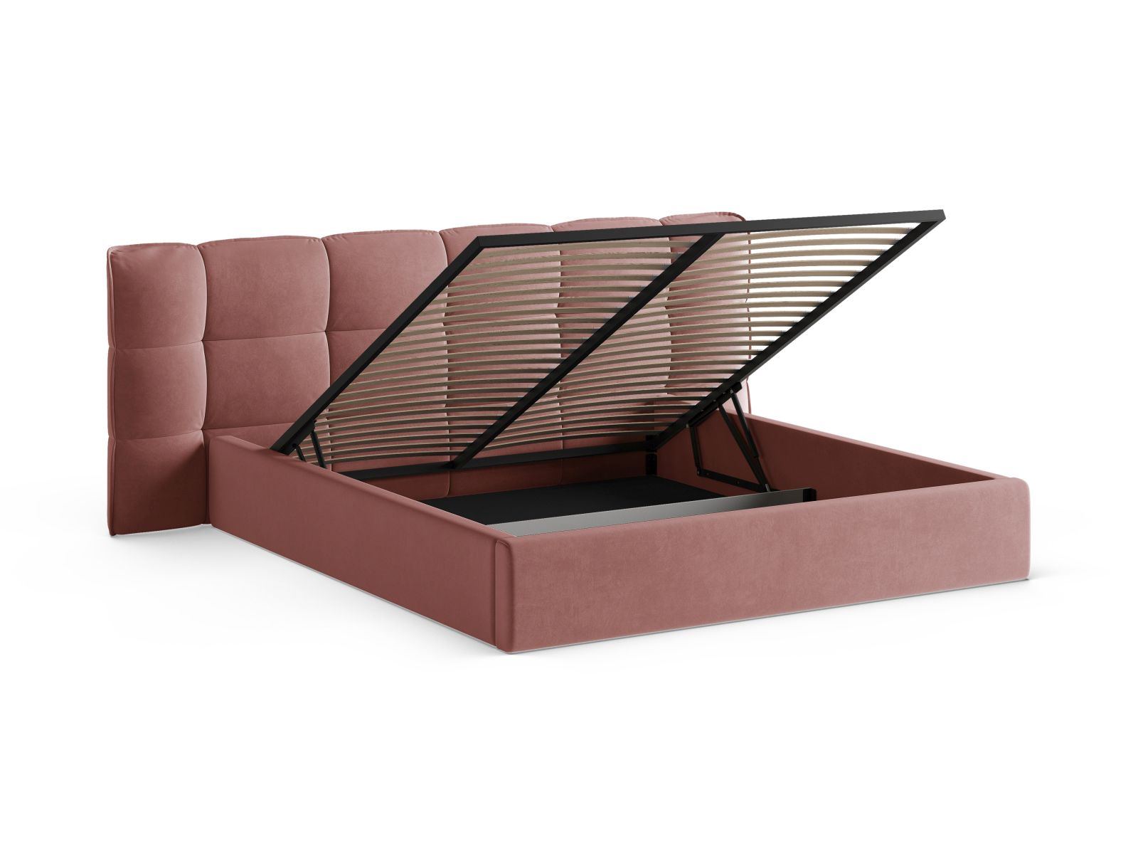 Velvet Storage Bed With Headboard, "Eric", 290x225x104