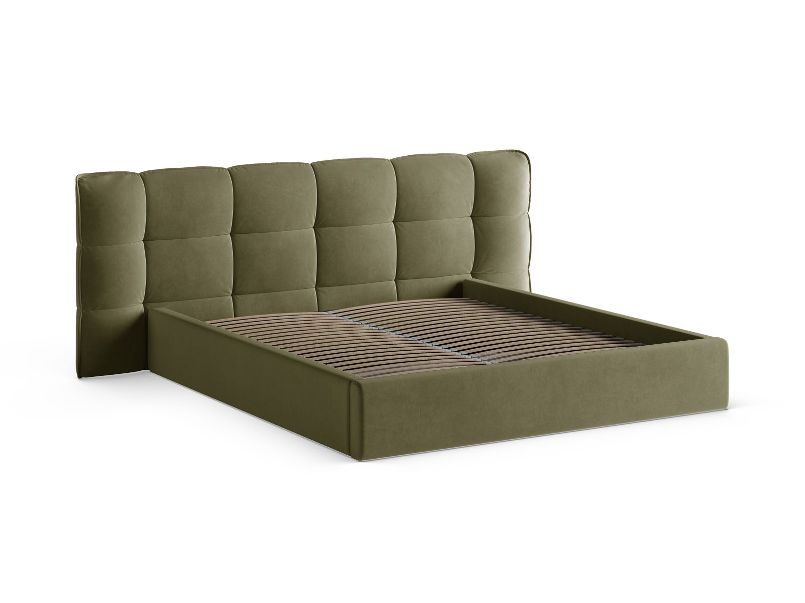 Velvet Storage Bed With Headboard, "Eric", 290x225x104